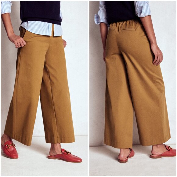 Boden Wide Leg Pull On Pants in Burgundy Size 12R - Picture 2 of 11